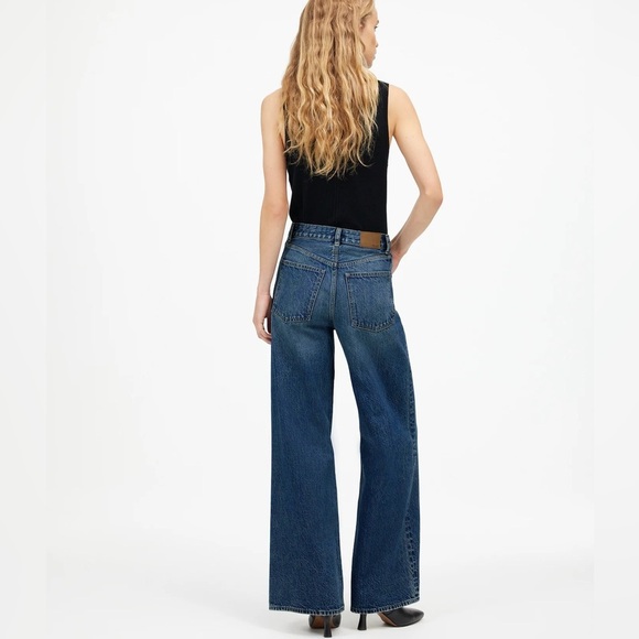 Madewell Superwide-Leg Denim Jeans size 26 color Concho Wash Flare EUC - Picture 2 of 15